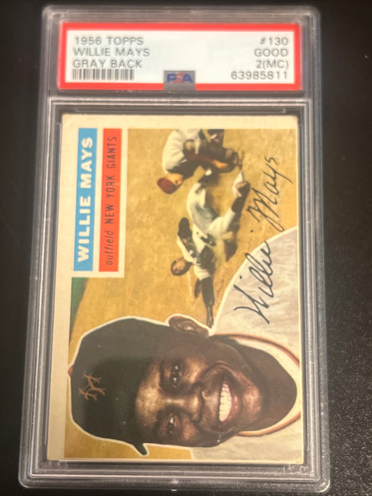 1956 Topps WILLIE MAYS - PSA 2 (MC)