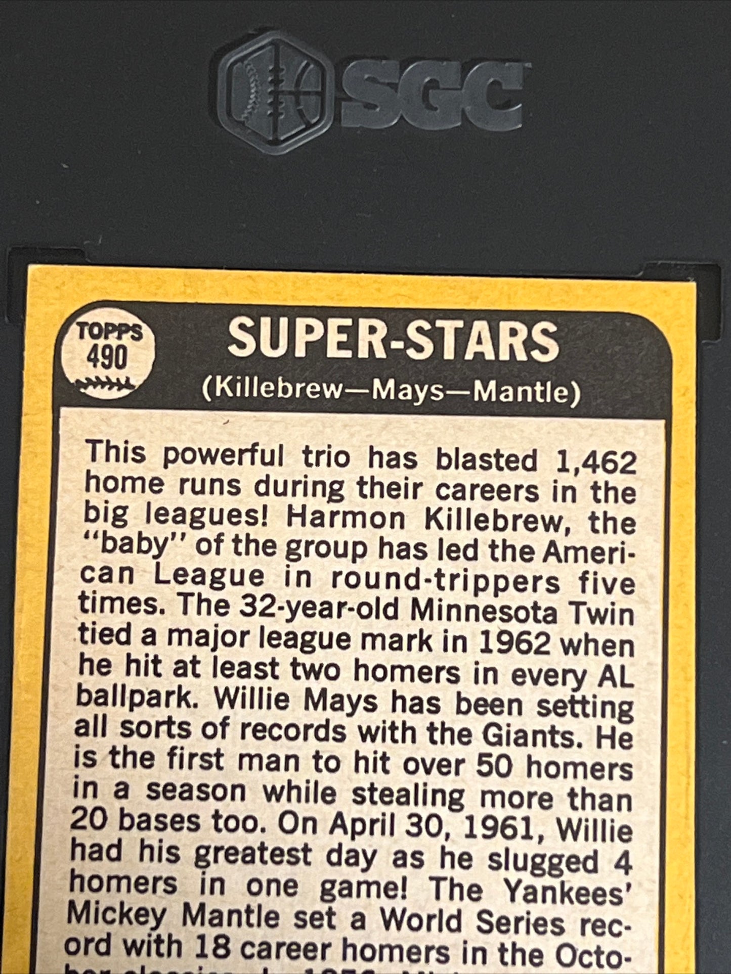 1968 Topps - Super-Stars KILLEBREW - MAYS - MANTLE - SGC 5.5