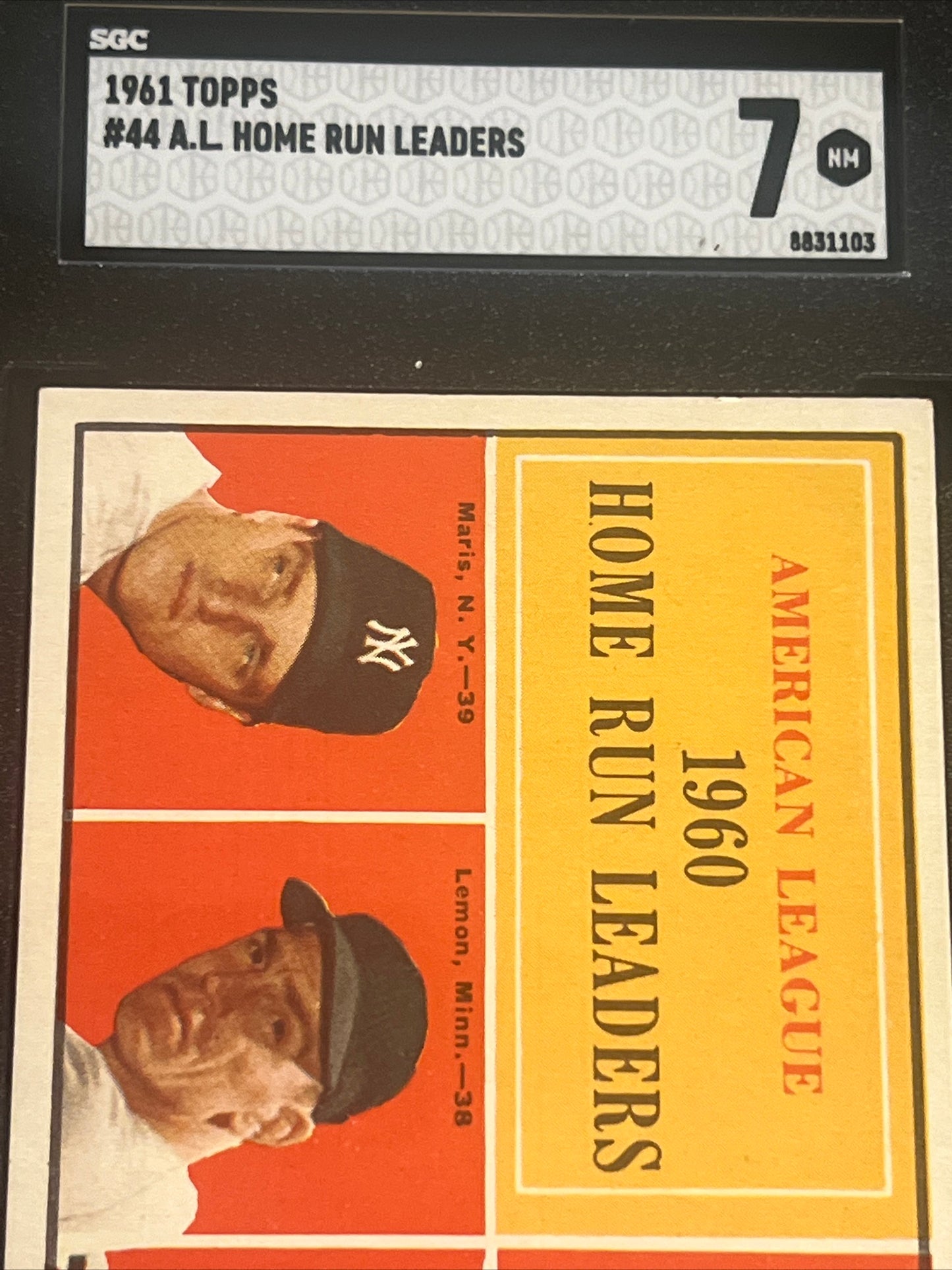 1961 Topps A.L HOME RUN LEADERS - SGC 7