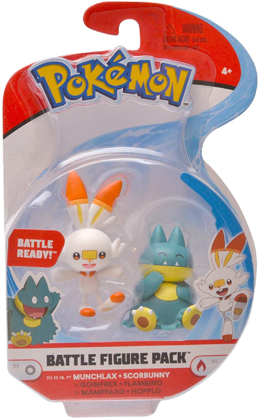 Pokemon Battle Figure Pack - Munchlax + Scorbunny