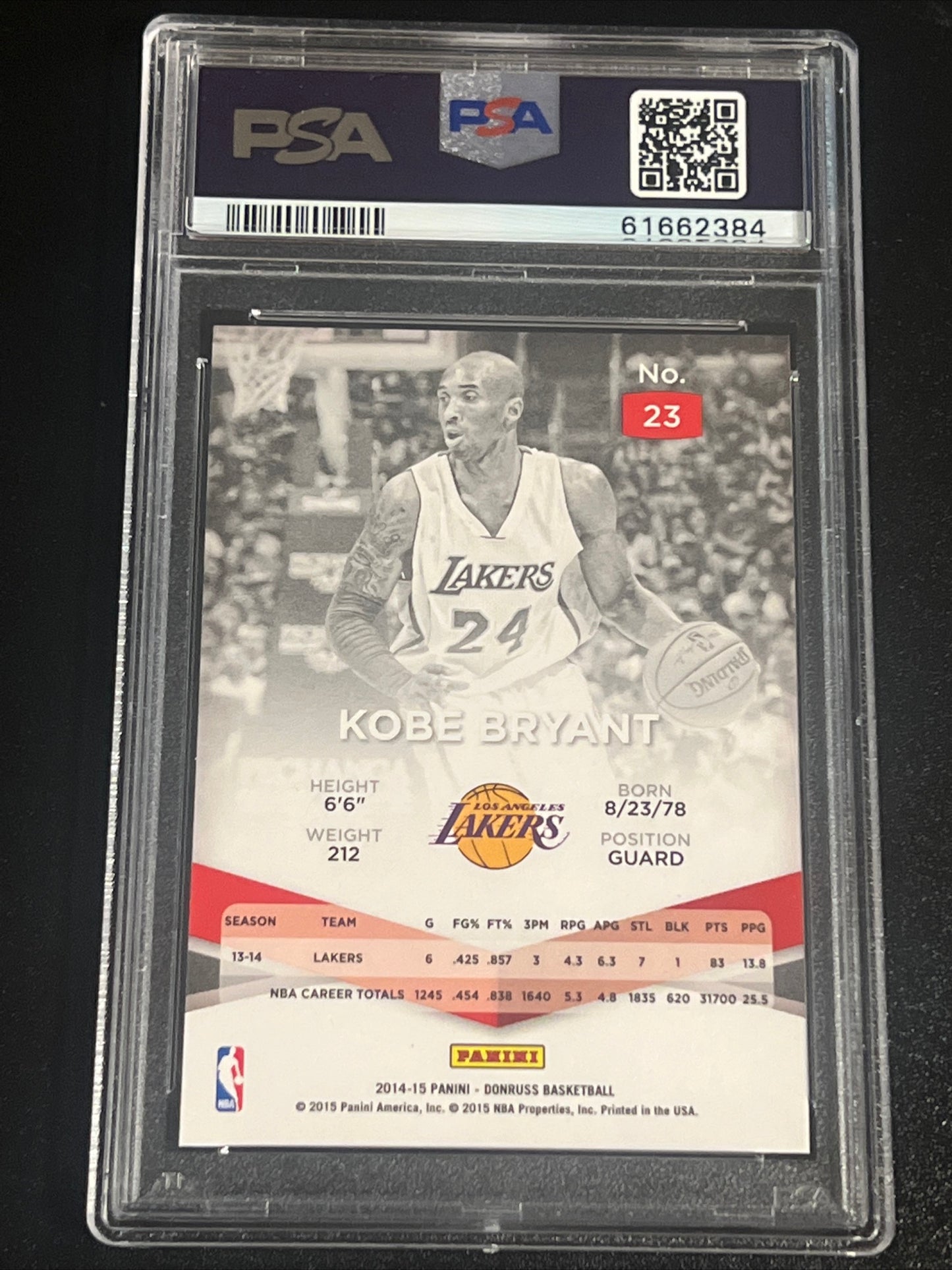 2014 Panini Donruss KOBE BRYANT - PSA 10