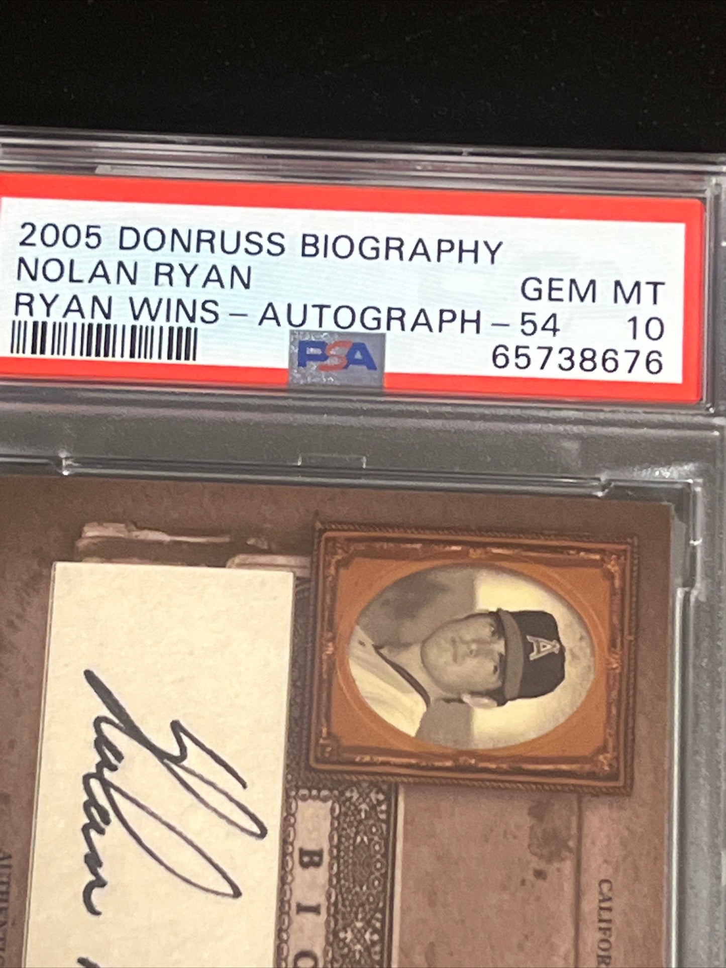 2005 Donruss Biography NOLAN RYAN - AUTO - PSA 10