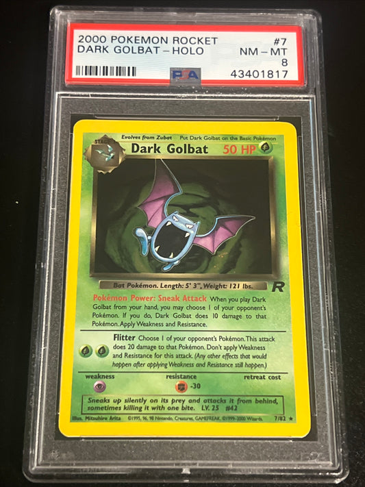 2000 Pokemon Rocket DARK GOLBAT - Holo - PSA 8