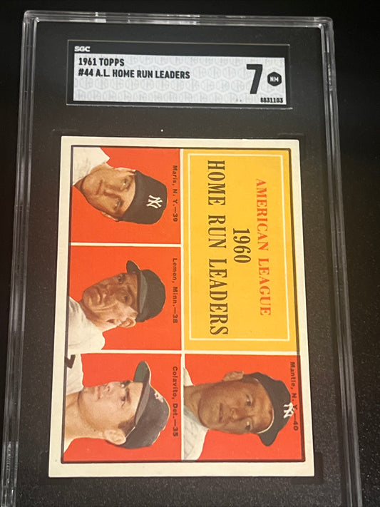 1961 Topps A.L HOME RUN LEADERS - SGC 7