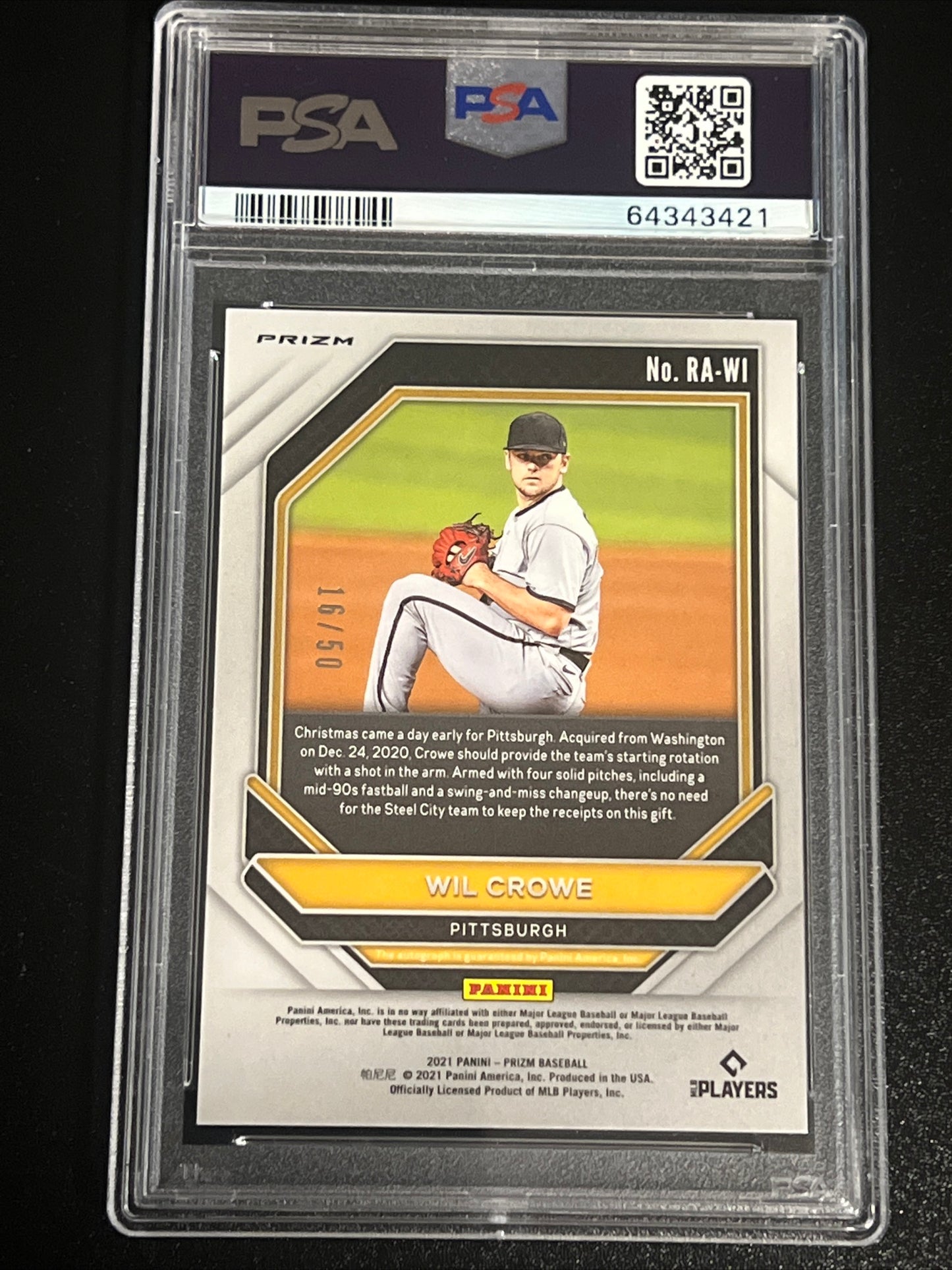 2021 Prizm WIL CROWE - AUTO - PSA 10