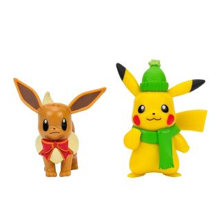 Pokemon Battle Figure Pack - EEVEE & PIKACHU (Holiday Edition)