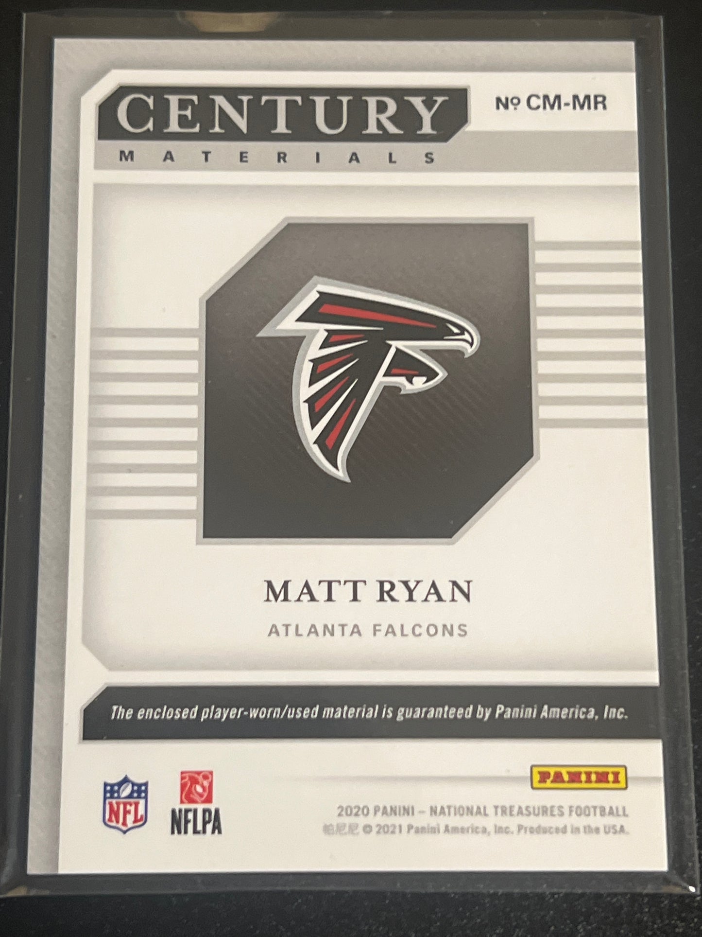 2020 Panini Nat. Treas. MATT RYAN - Patch Card 55/99 - #CM-MR