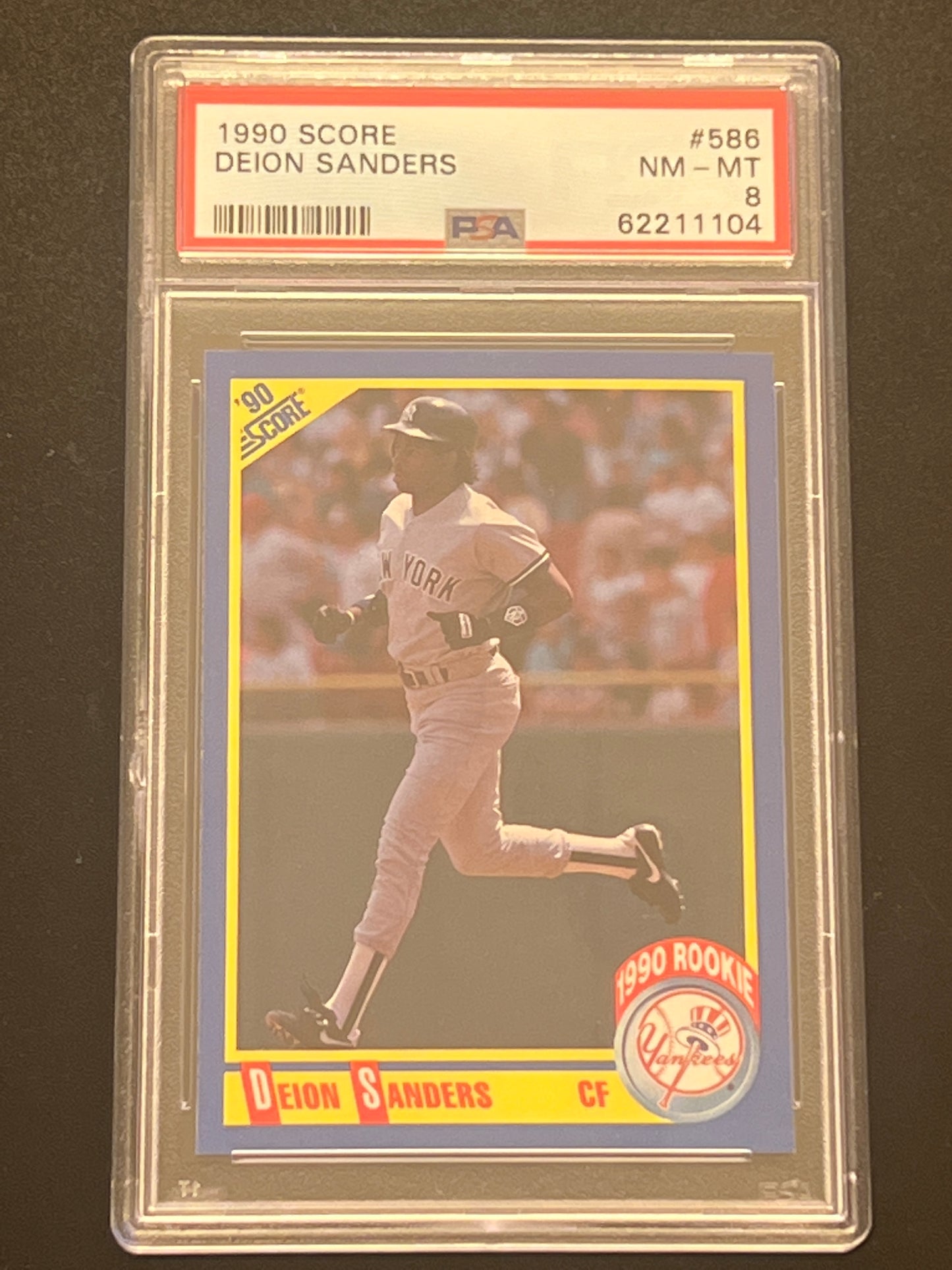 1990 Score DEION SANDERS - #586 - PSA 8 NM-MT