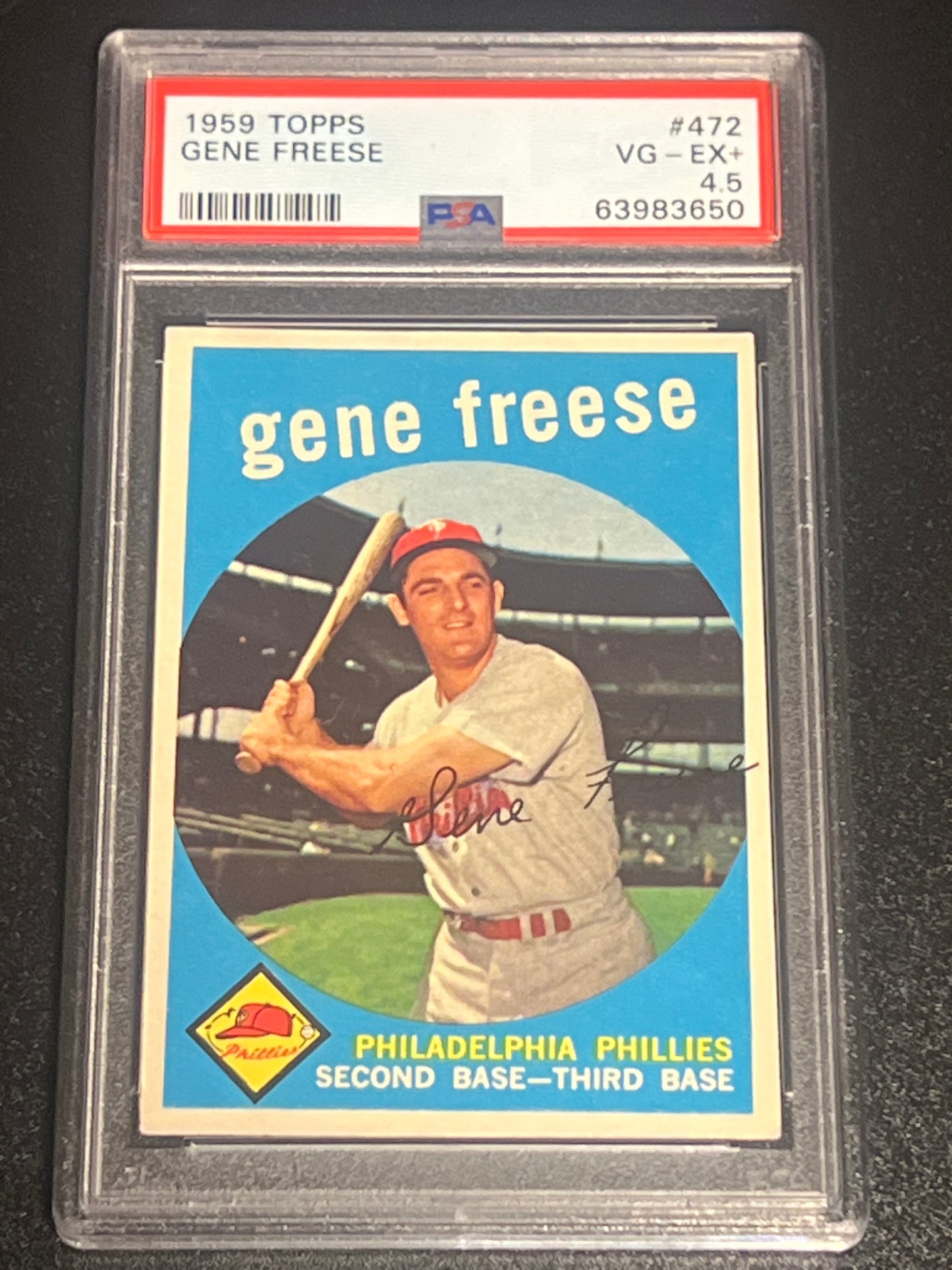 1959 Topps GENE FREESE  - #472 - PSA 4.5