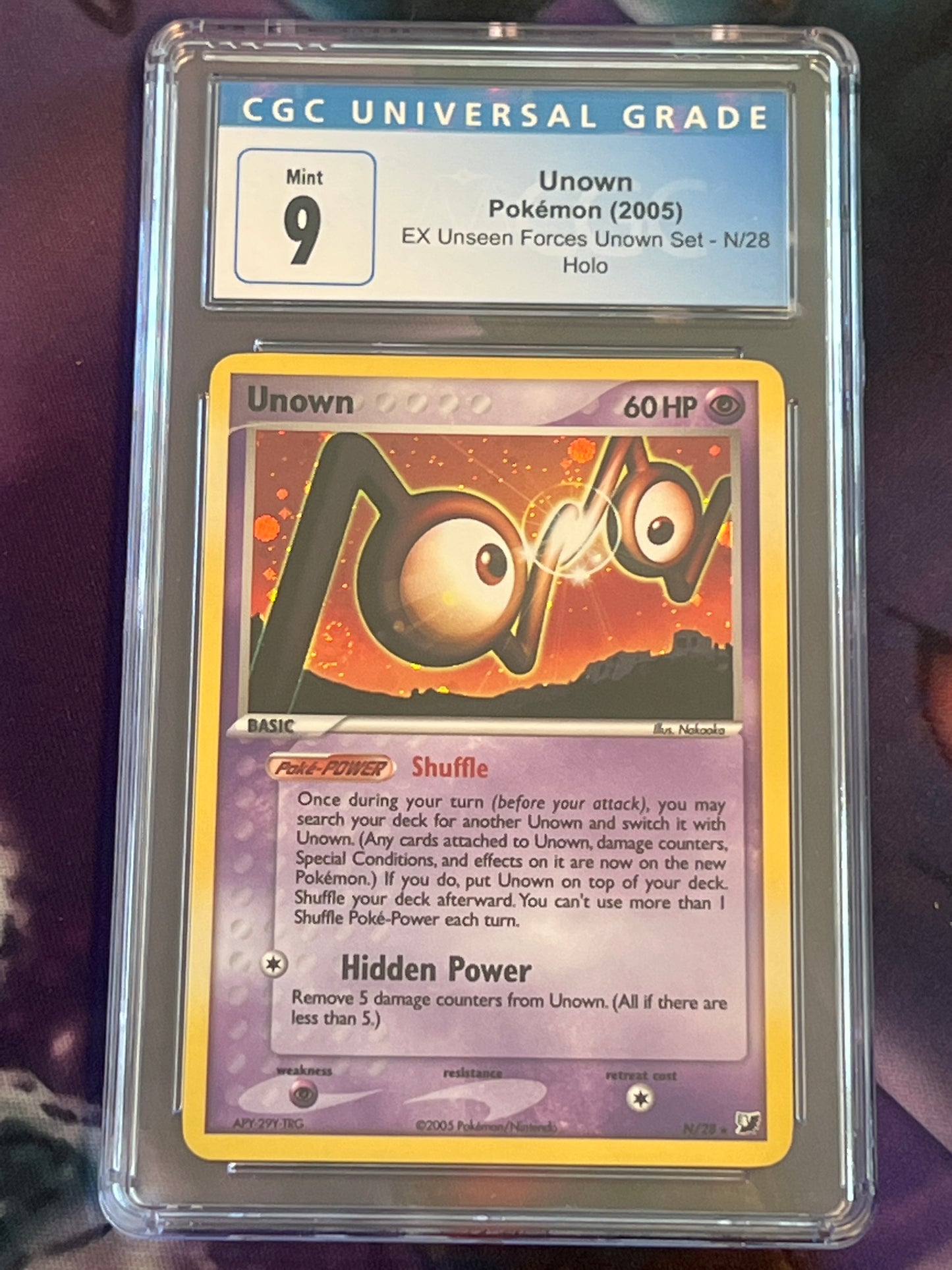 2005 Pokemon - Unown - Holo Rare - Graded CGC 9 - #N/28