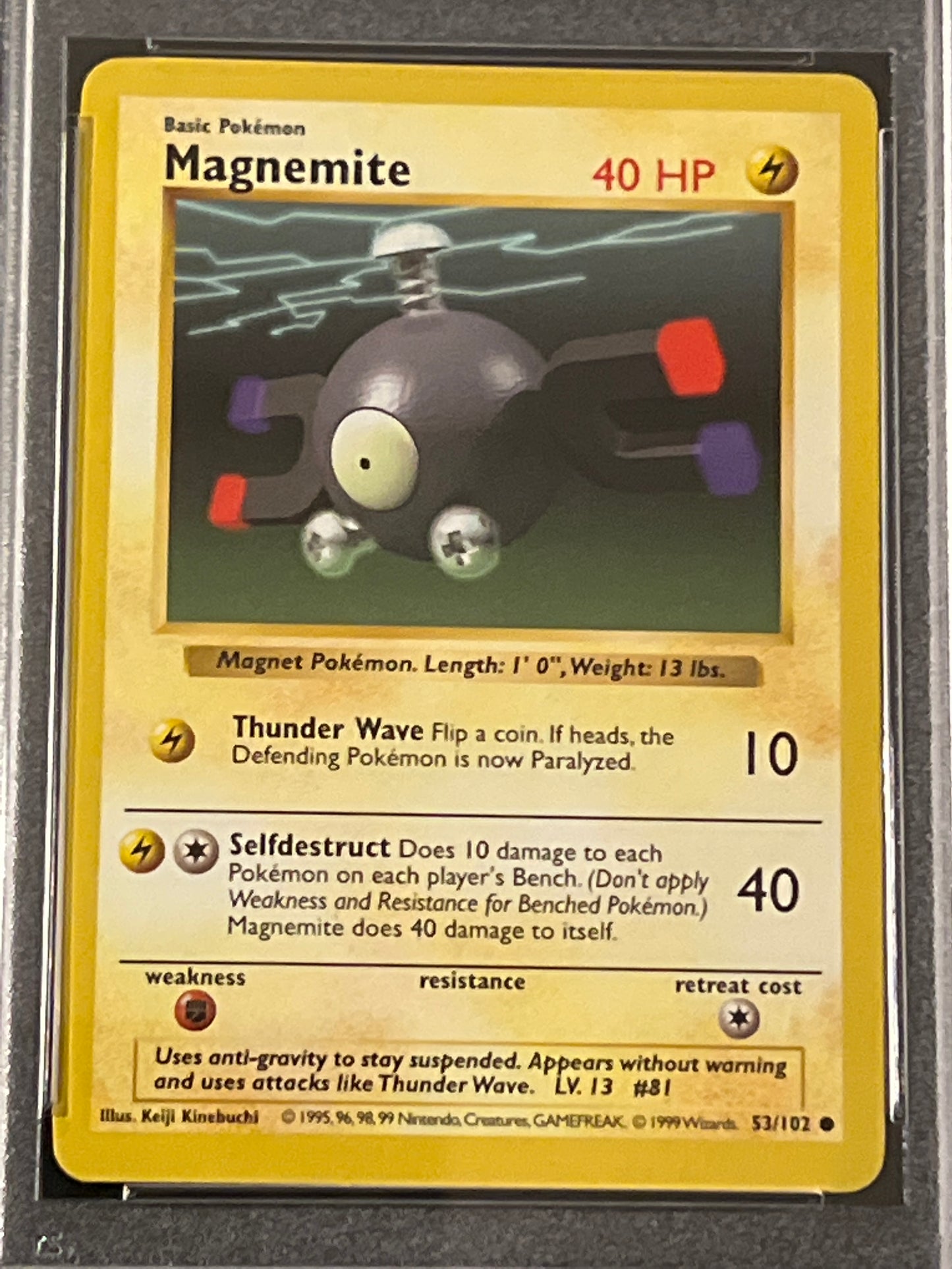 1999 Pokemon Game MAGNEMITE - Shadowless - PSA 9