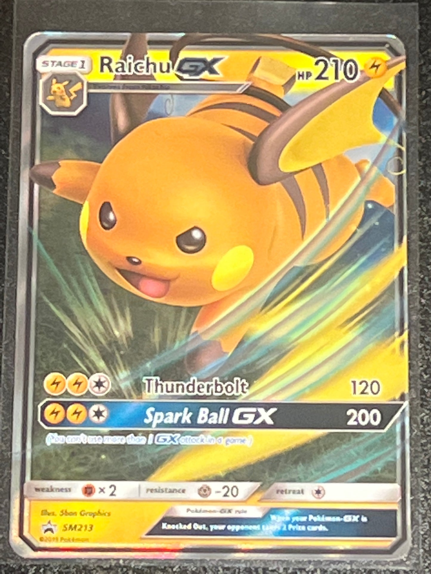 2019 Pokemon RAICHU GX - Holo - #SM213