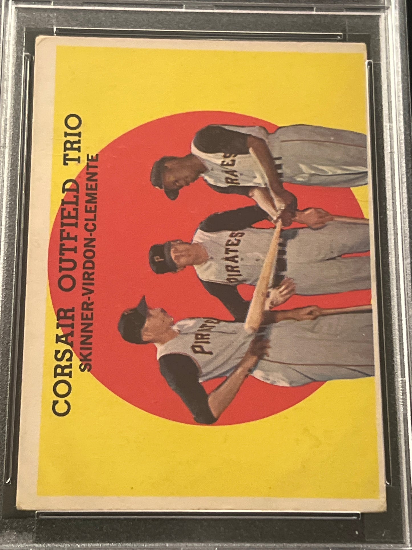 1959 Topps CORSAIR OUTFLD. TRIO SKINNER/VIRDON/CLEMENTE - PSA 2