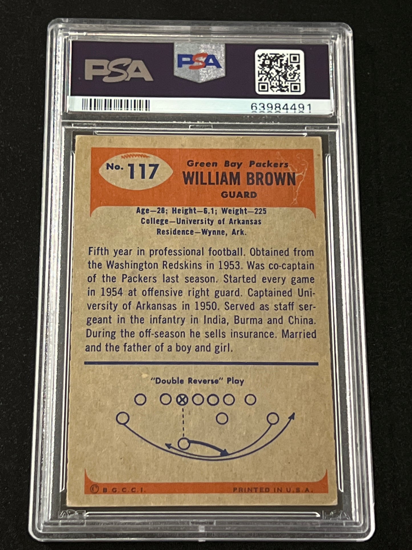 1955 Bowman WILLIAM BROWN - PSA 4