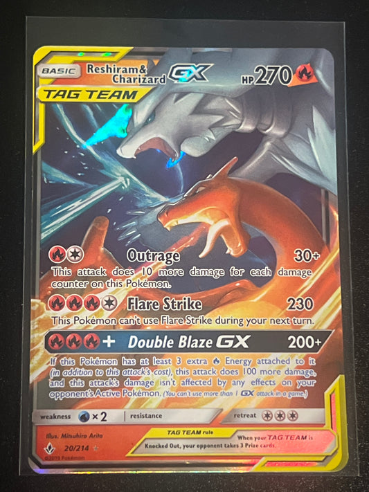 2019 Pokemon RESHIRAM & CHARIZARD GX - Holo - #20