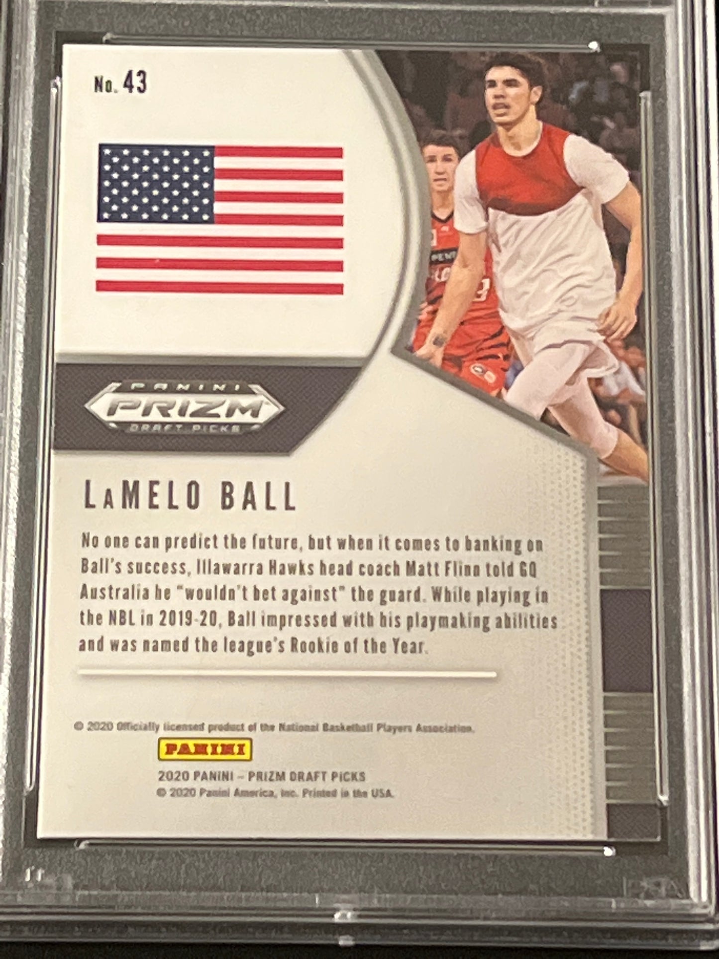 2020 Panini Prizm - LAMELO BALL - RC- #43 - PSA 10