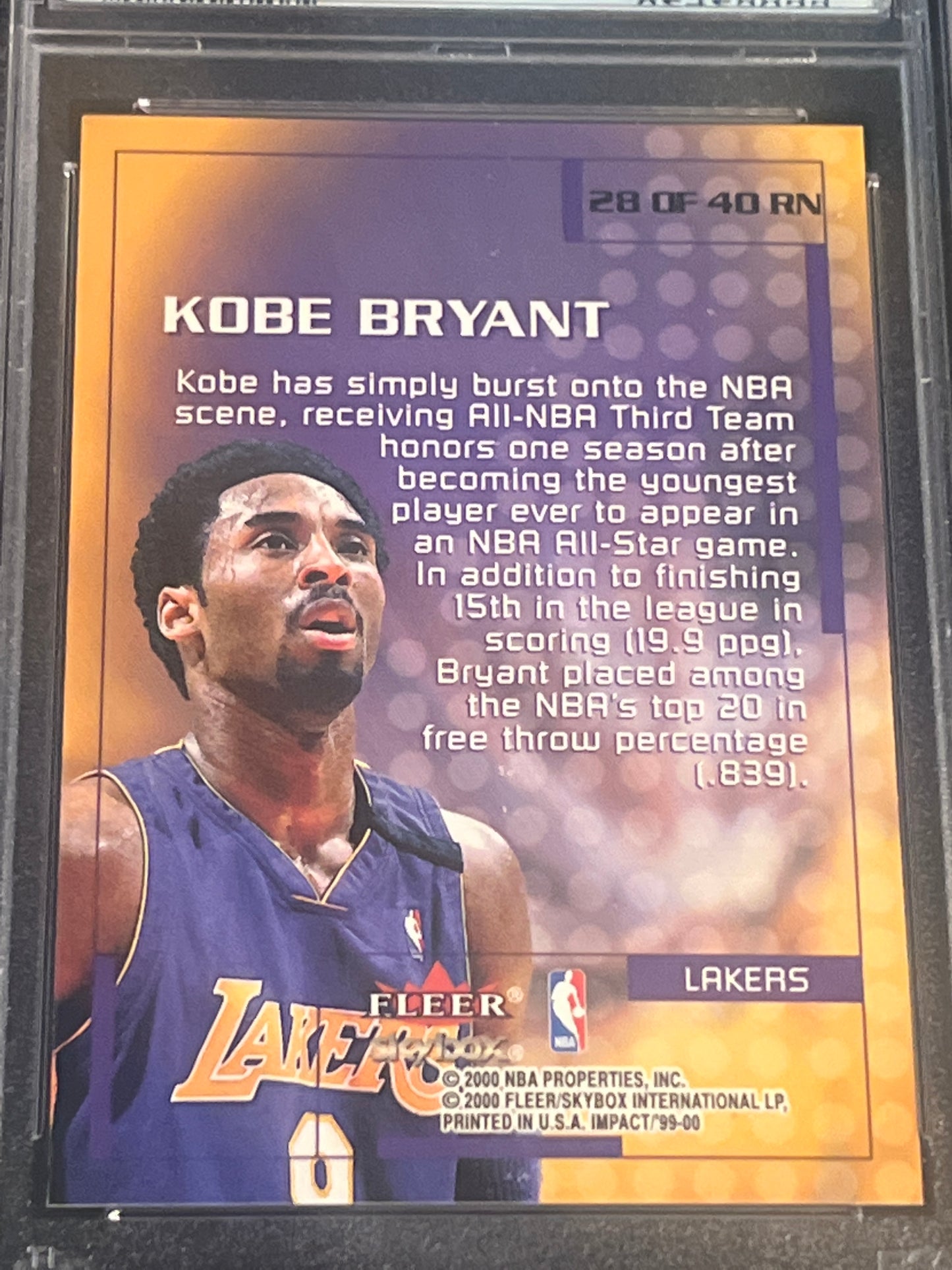 1999 Skybox KOBE BRYANT - PSA 9