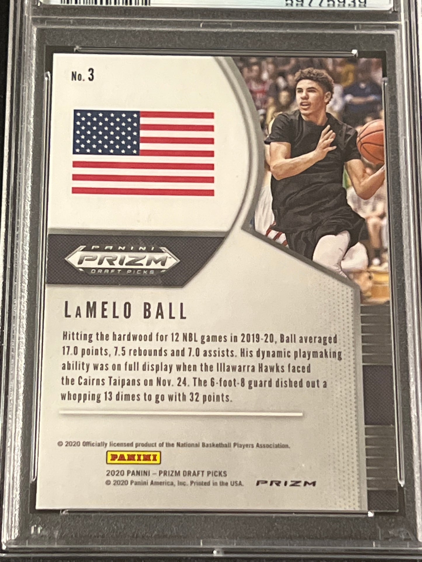 2020 Panini Prizm - LAMELO BALL - RC- #3 - Green - PSA 10