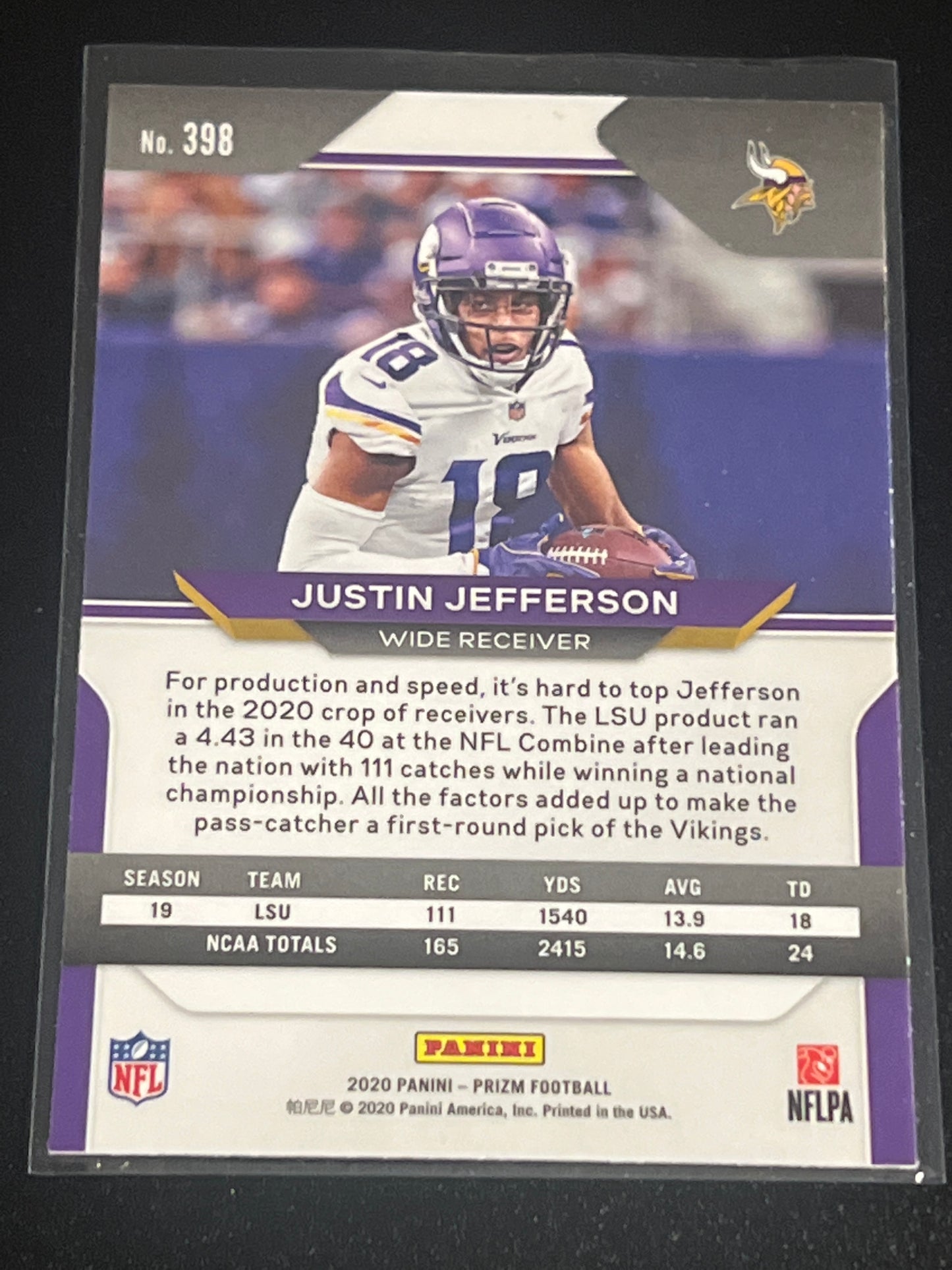 2020 Paini Prizm JUSTIN JEFFERSON - RC - #398