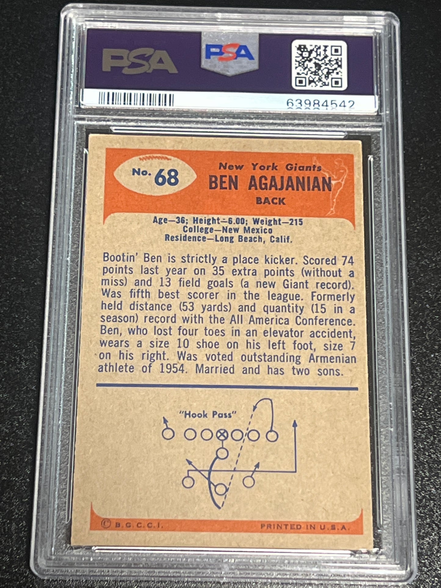 1955 Bowman BEN AGAJANIAN - PSA 4