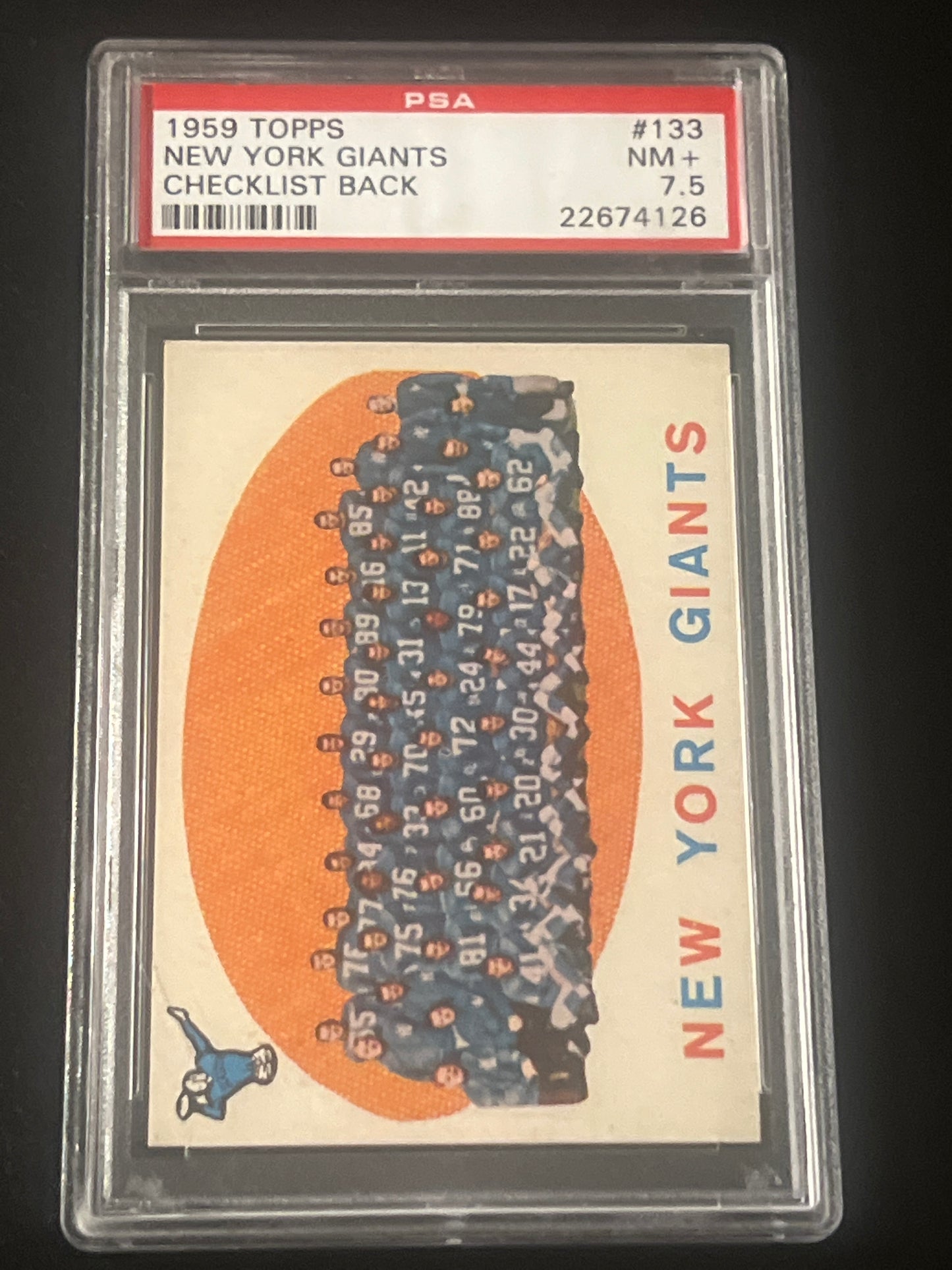 1959 Topps NEW YORK GIANTS - PSA 7.5