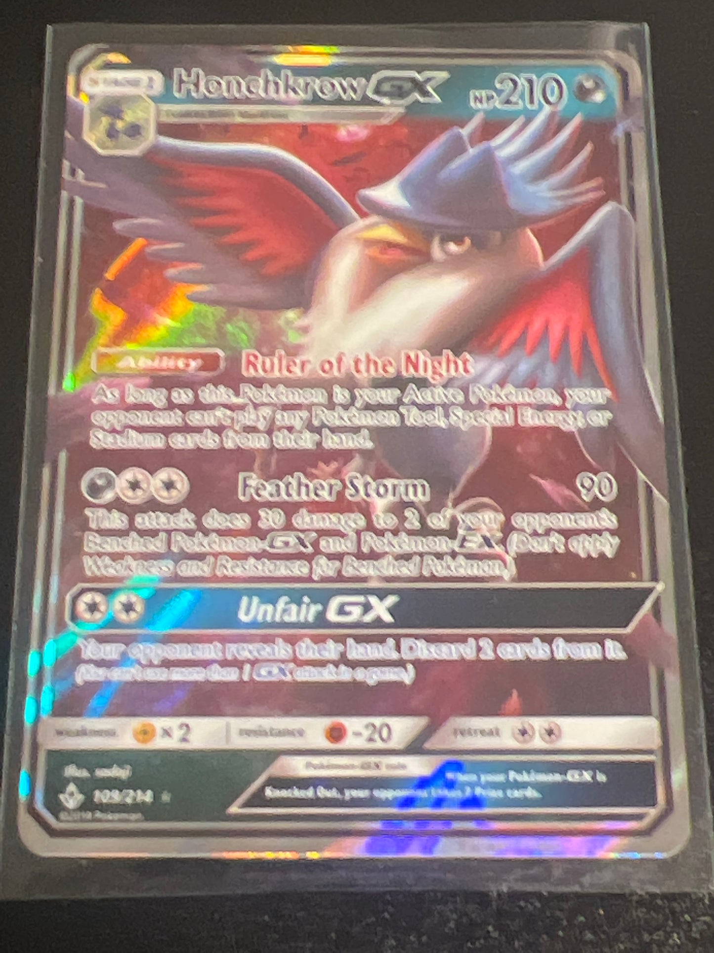 2019 Pokemon HONCHKROW - Holo - #109