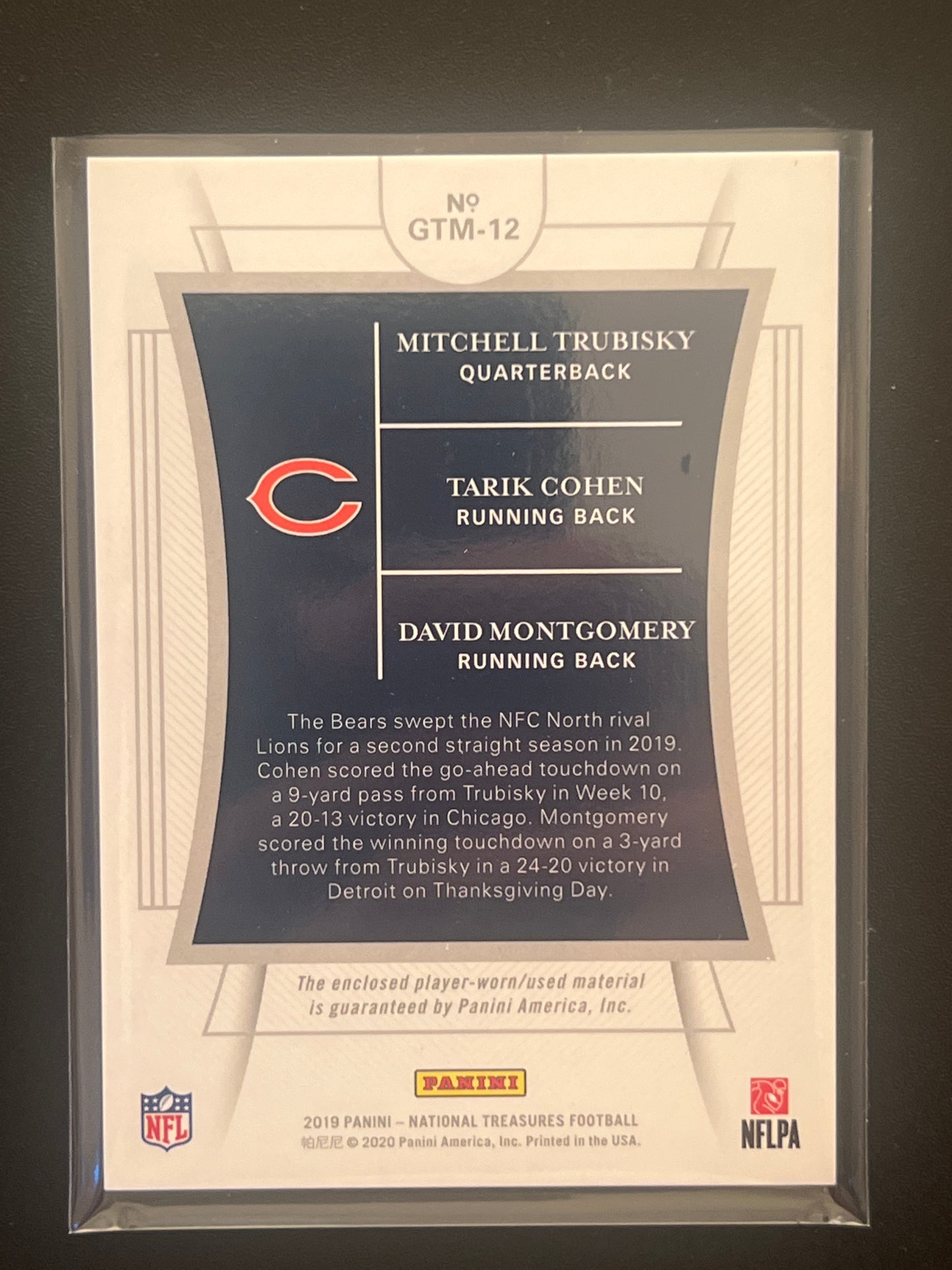 2019 Panini Nat. Treas. TURBISKY/COHEN/MONTGOMERY - Patch Card 84/99