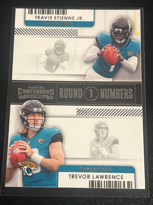 2021 Panini Contenders TREVOR LAWRENCE / TRAVIS ETIENNE - #RN-TET