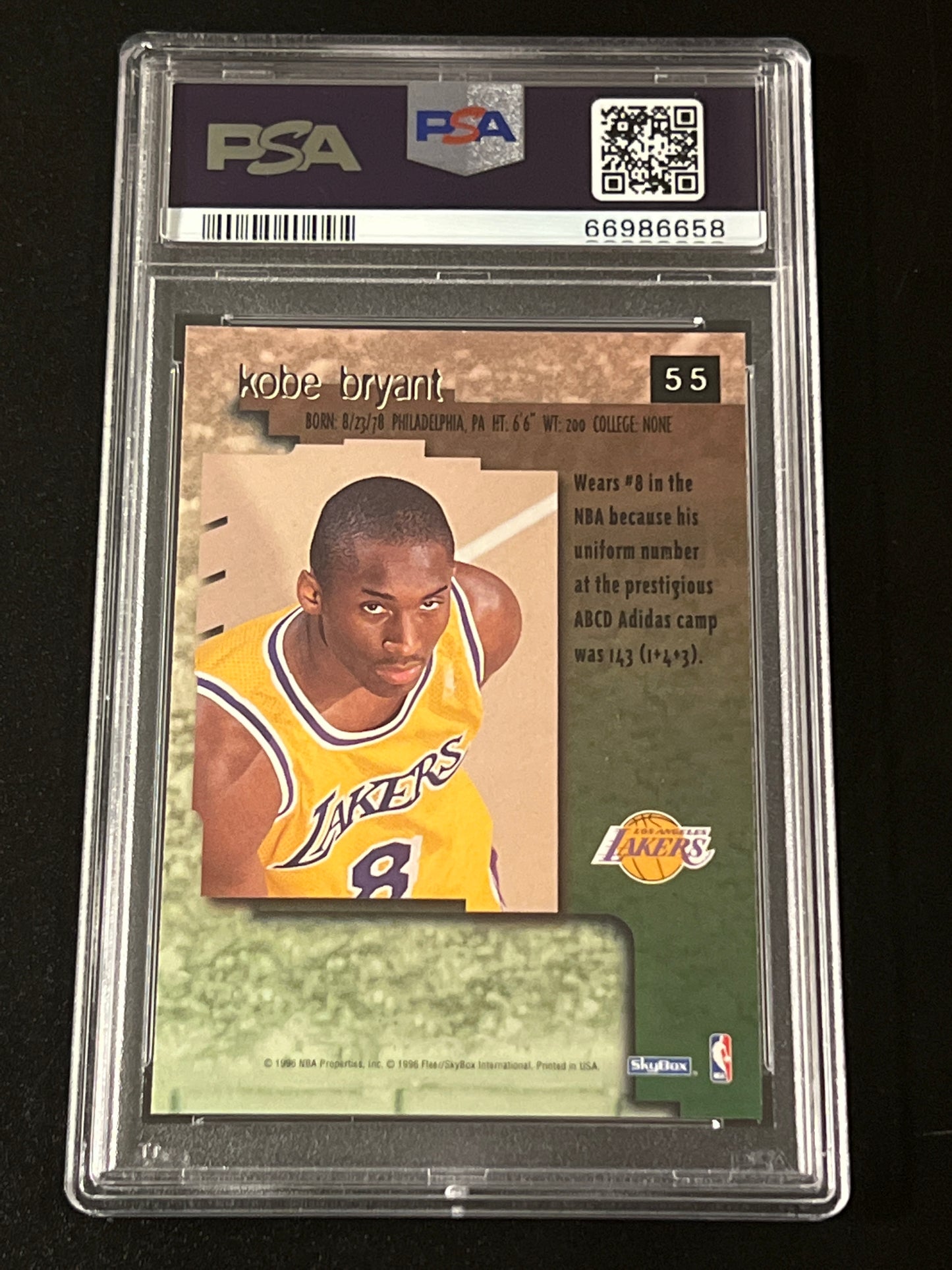 1996 Skybox Premium - KOBE BRYANT - RC - #55 - PSA 9