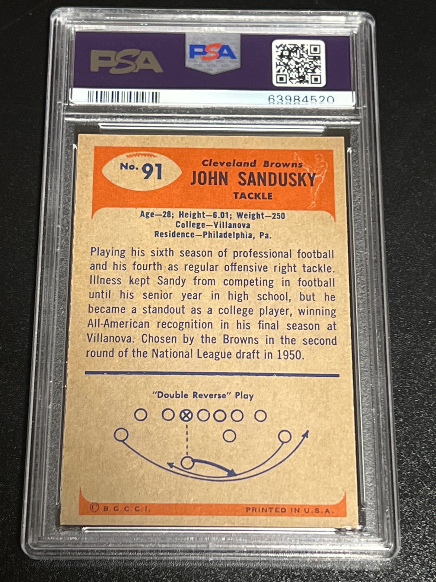 1955 Bowman JOHN SANDUSKY - PSA 4 #91