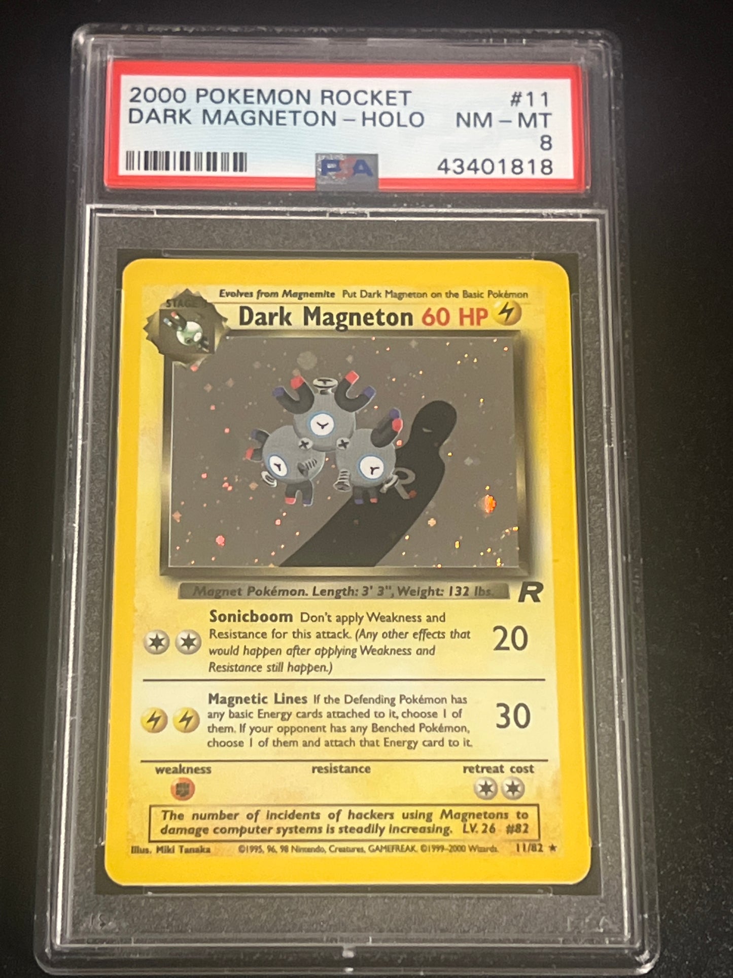 2000 Pokemon Rocket DARK MAGNETON - Holo - PSA 8