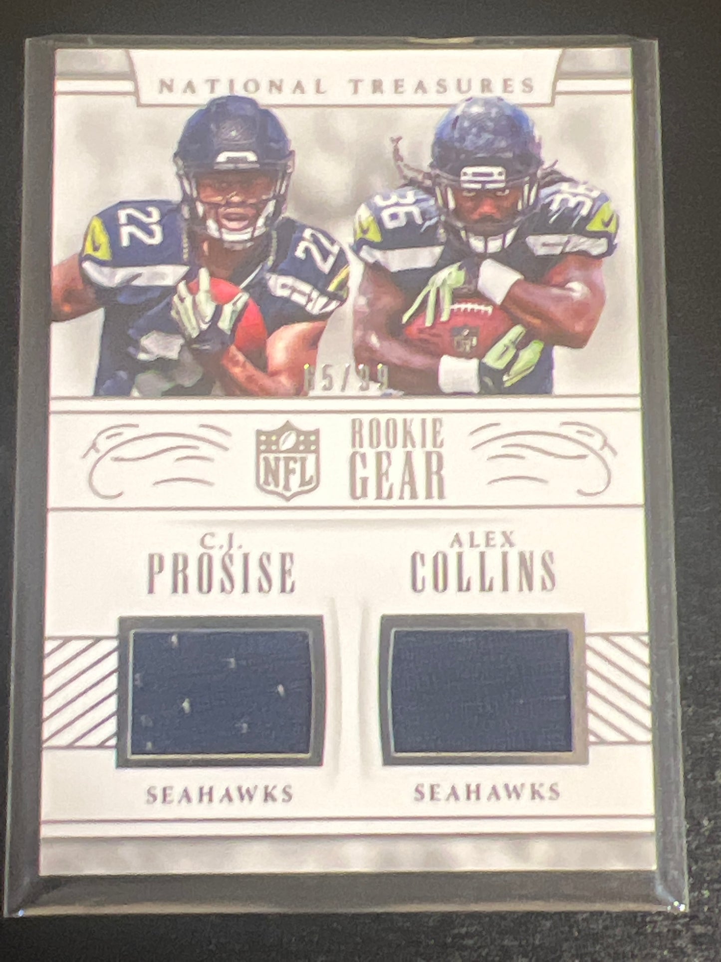 2016 Panini Nat. Treas. C.J. PROSISE / ALEX COLLINS - Patch Card 65/99 #14