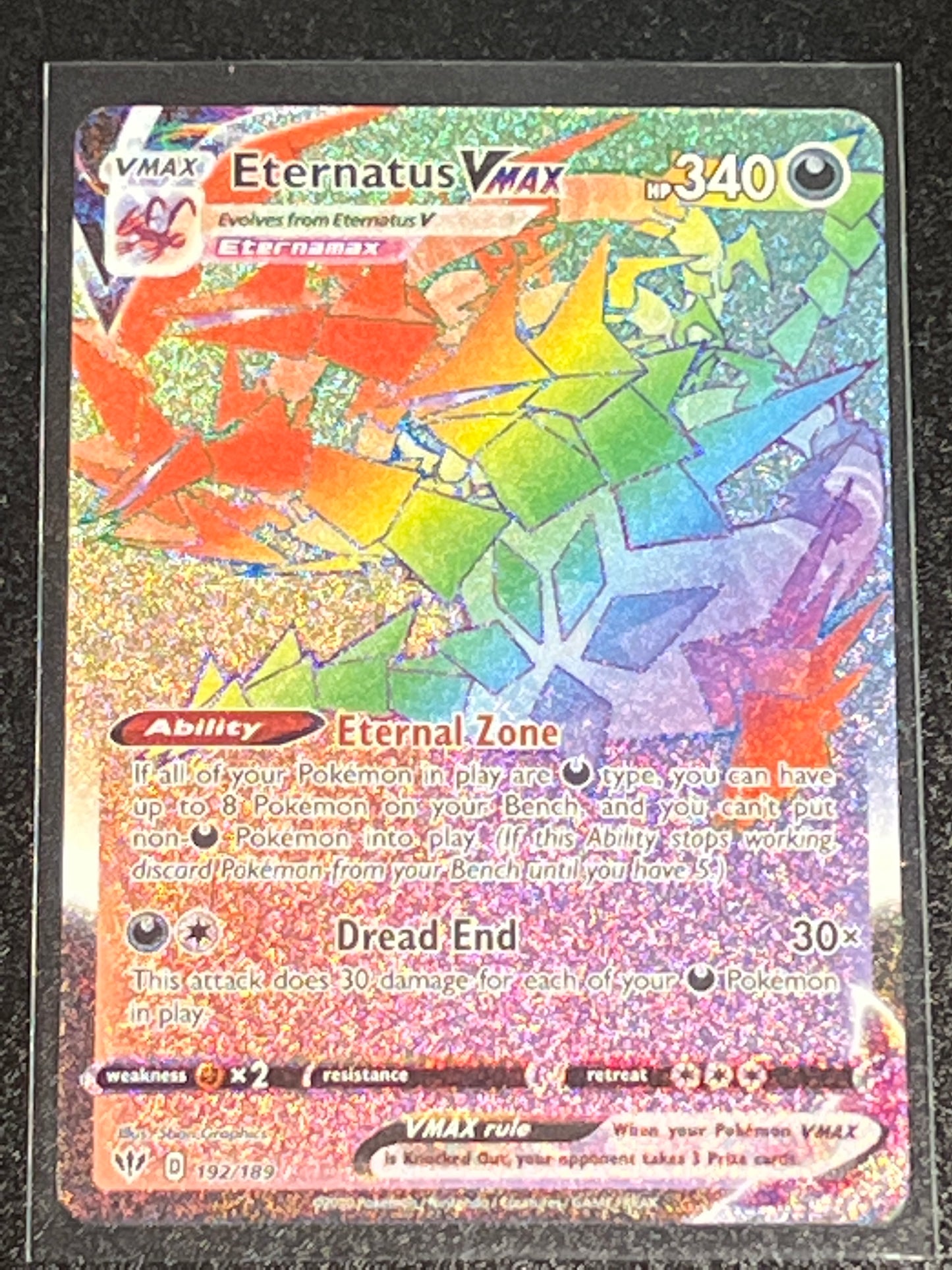 2020 Pokemon Eternatus Vmax - Rainbow - Secret Rare - #192