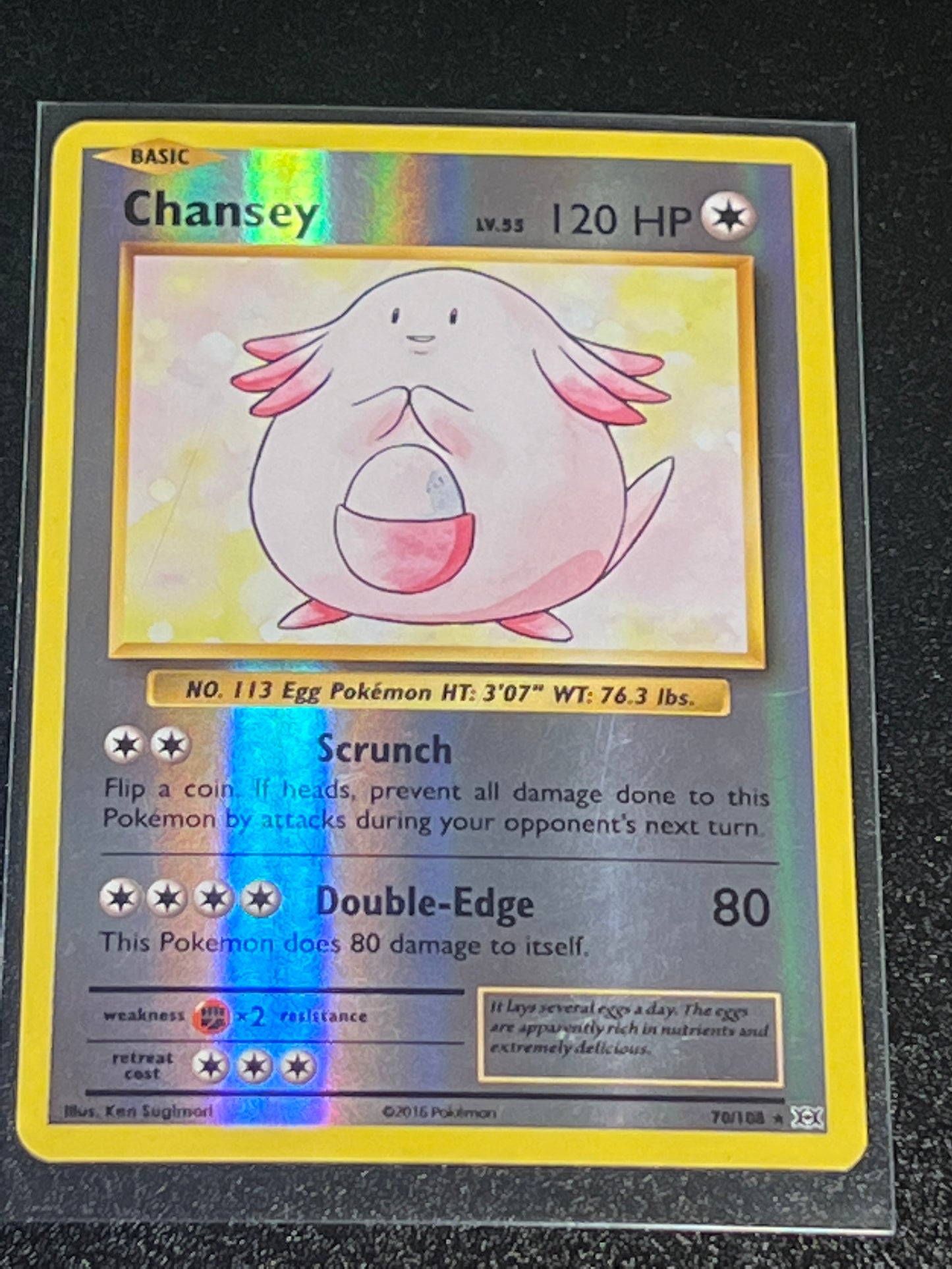 2016 Pokemon CHANSEY - Reverse Holo - #70