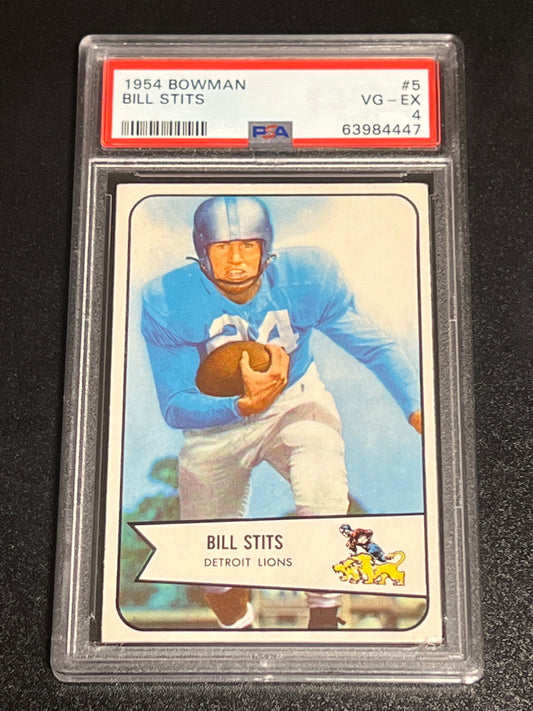 1954 Bowman BILL STITS - RC - #5 - PSA 4