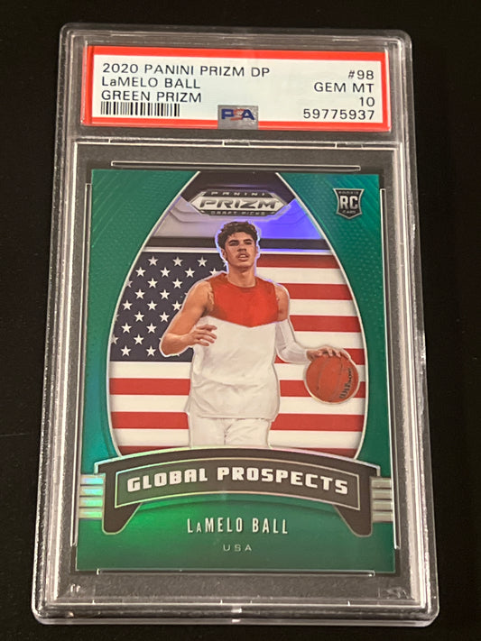 2020 Panini Prizm - LAMELO BALL - RC- #98 - PSA 10