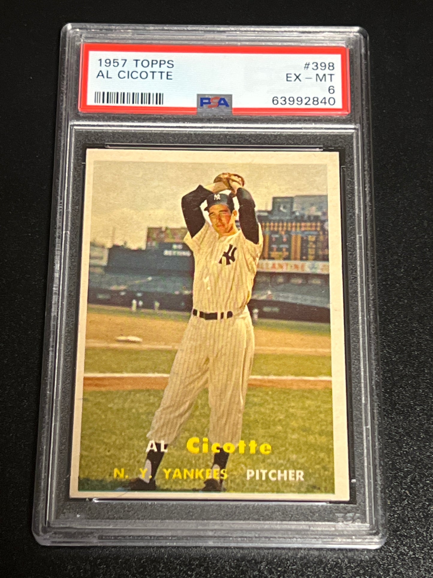 1957 Topps AL CICOTTE - RC - #398 - PSA 6