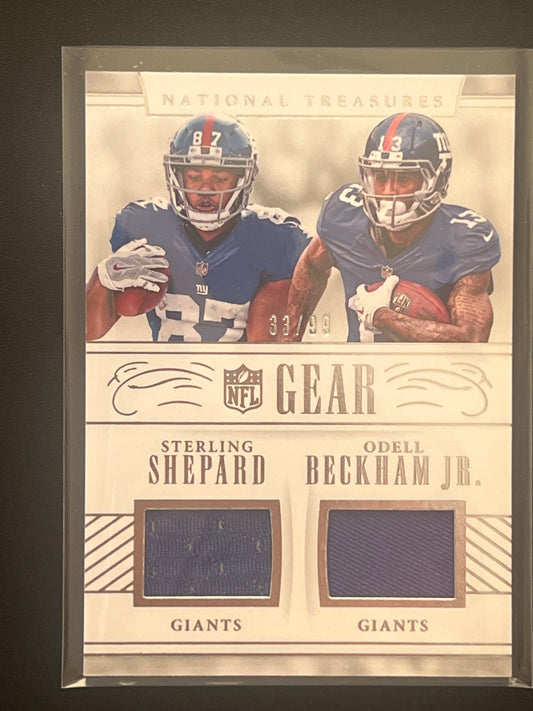 2016 Panini Nat. Treas. ODELL BECKHAM JR. / STERLING SHEPARD 33/99 #14