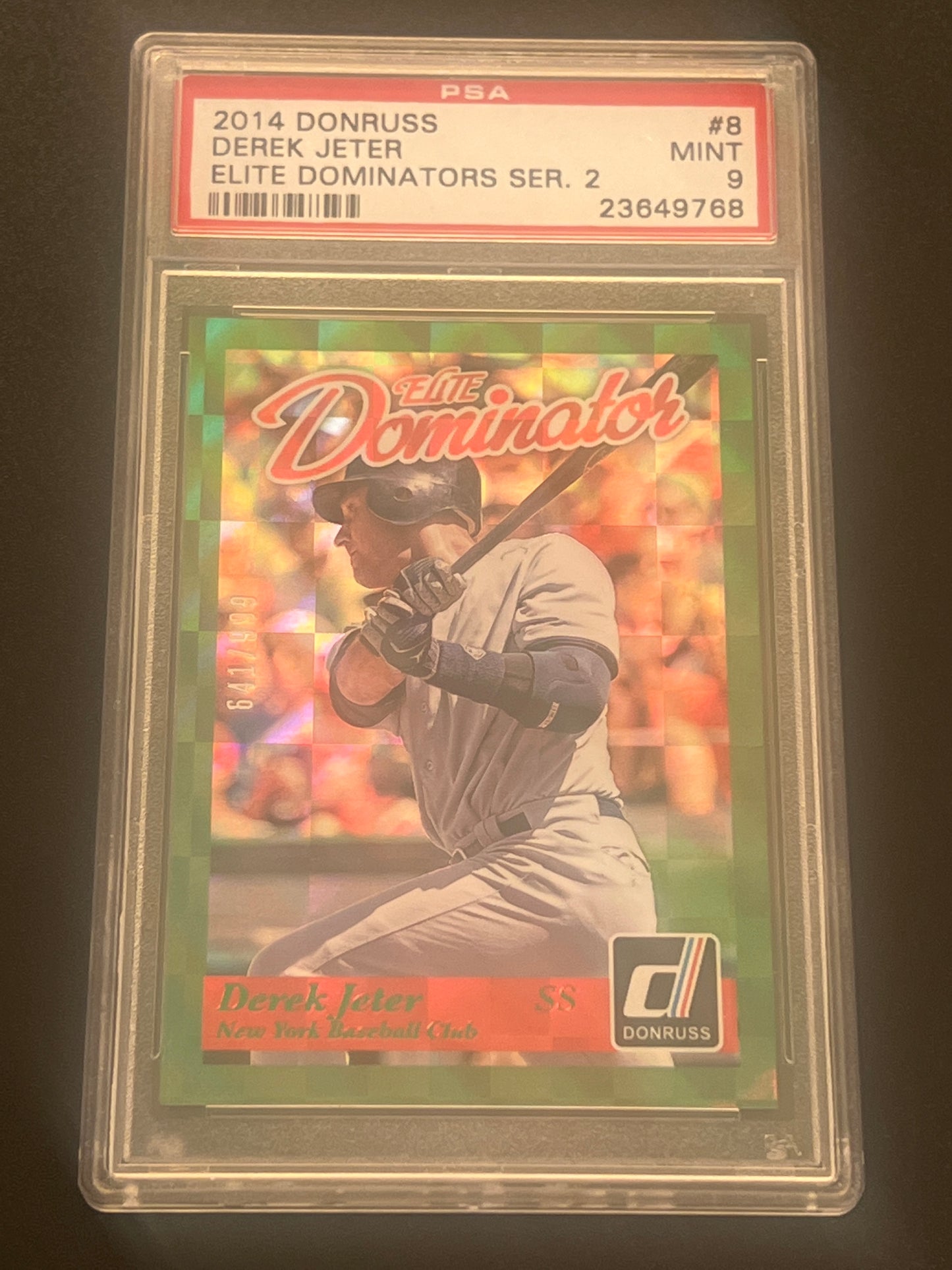 2014 Donruss DEREK JETER - Elite Dominator 641/999 Ser. 2 - PSA 9