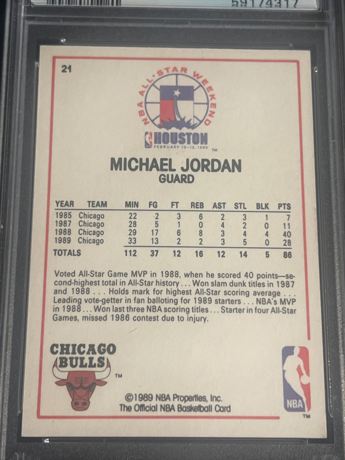 1989 Hoops MICHAEL JORDAN - PSA 6