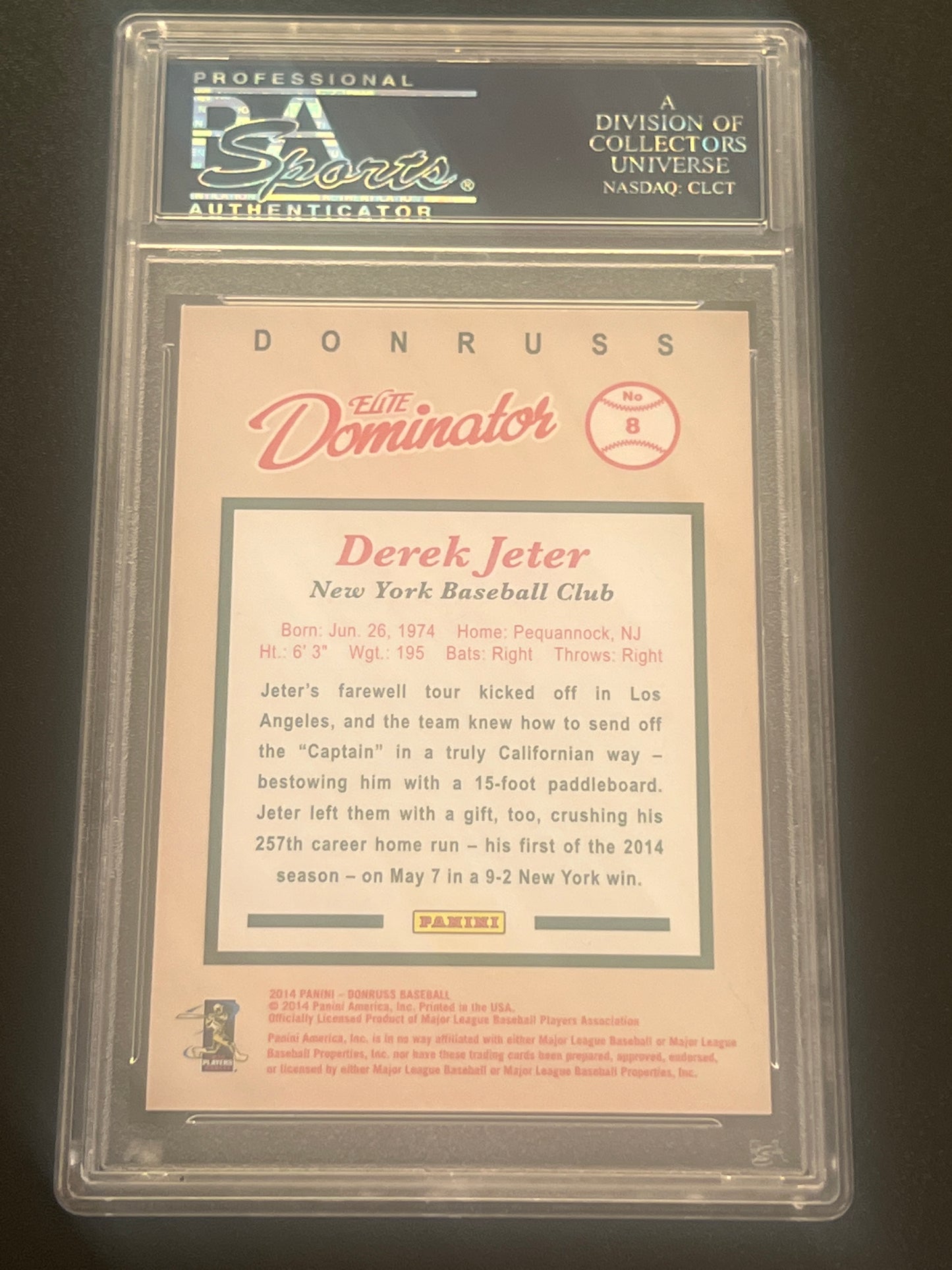 2014 Donruss DEREK JETER - Elite Dominator 641/999 Ser. 2 - PSA 9