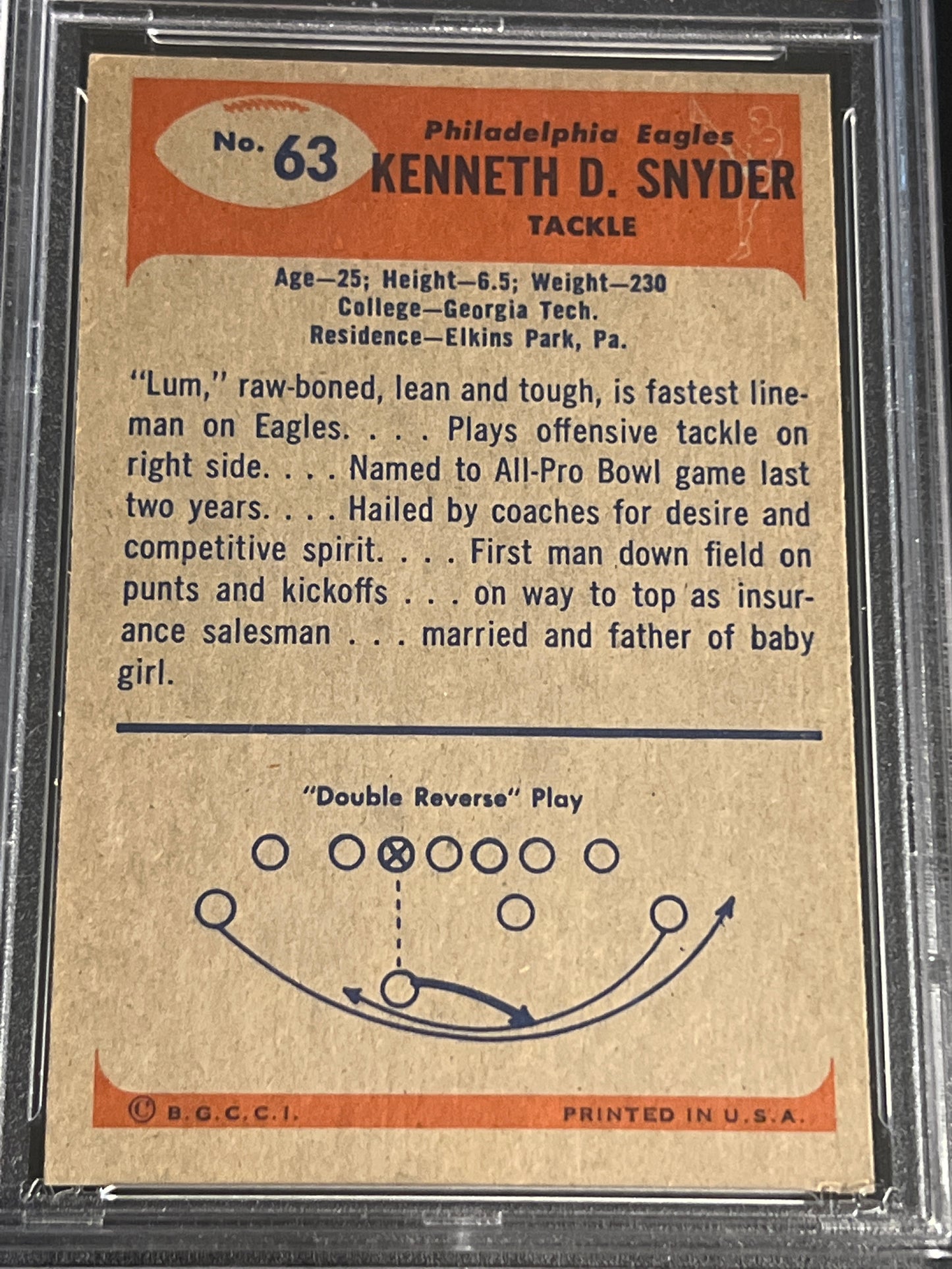 1955 Bowman KENNETH SNYDER - PSA 7 #63