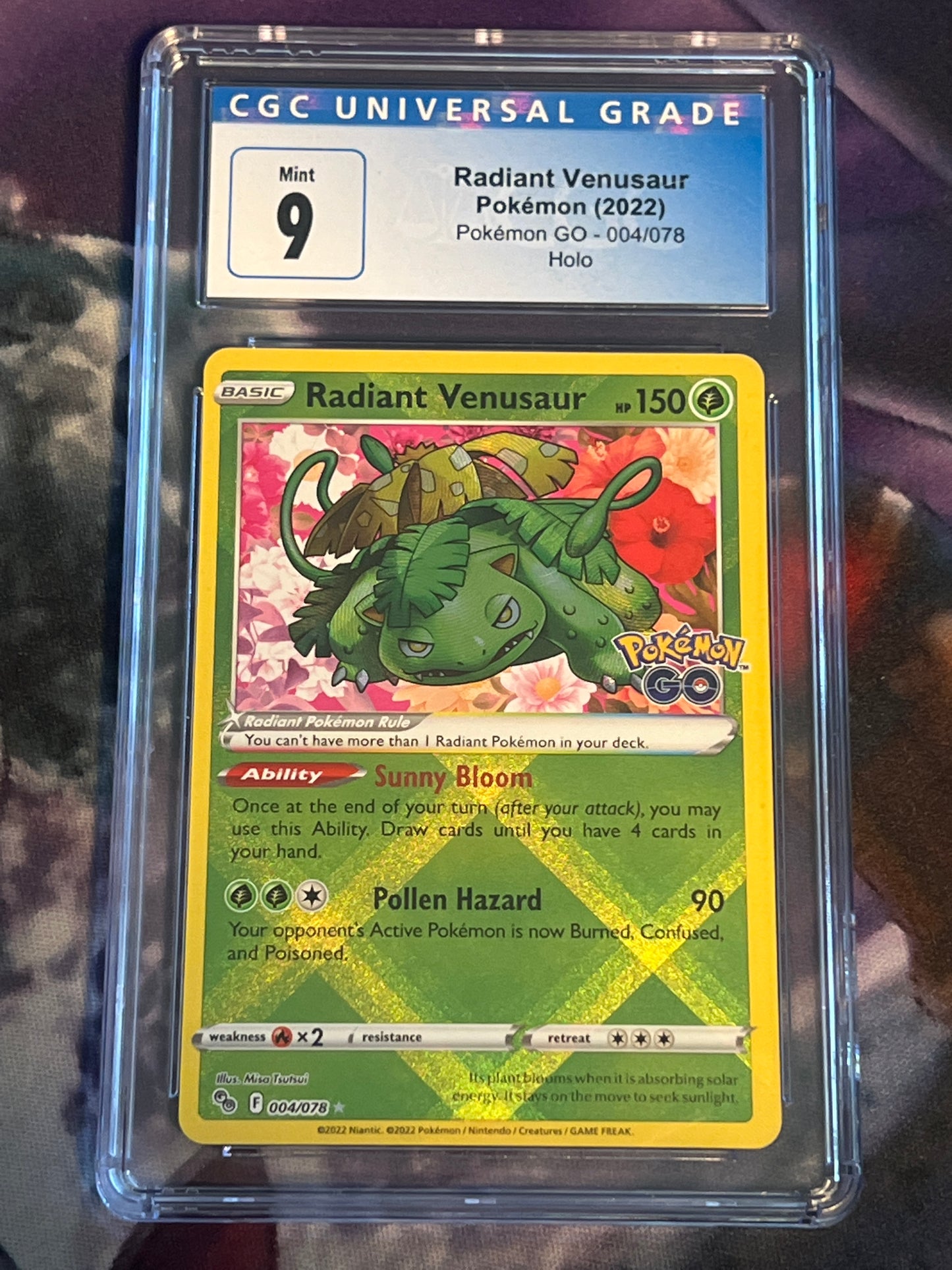 2022 Pokemon Venusaur - Radiant Rare - Graded CGC 9 - #004