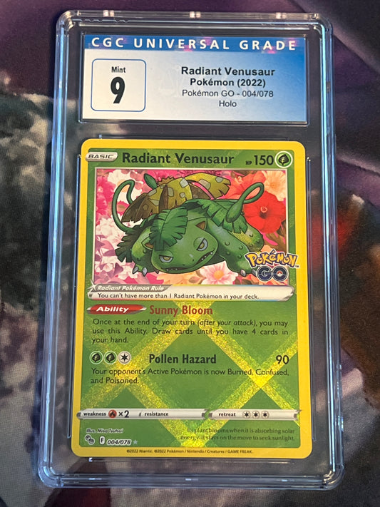 2022 Pokemon Venusaur - Radiant Rare - Graded CGC 9 - #004