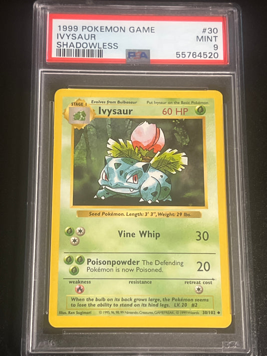 1999 Pokemon Game IVYSAUR - Shadowless - PSA 9