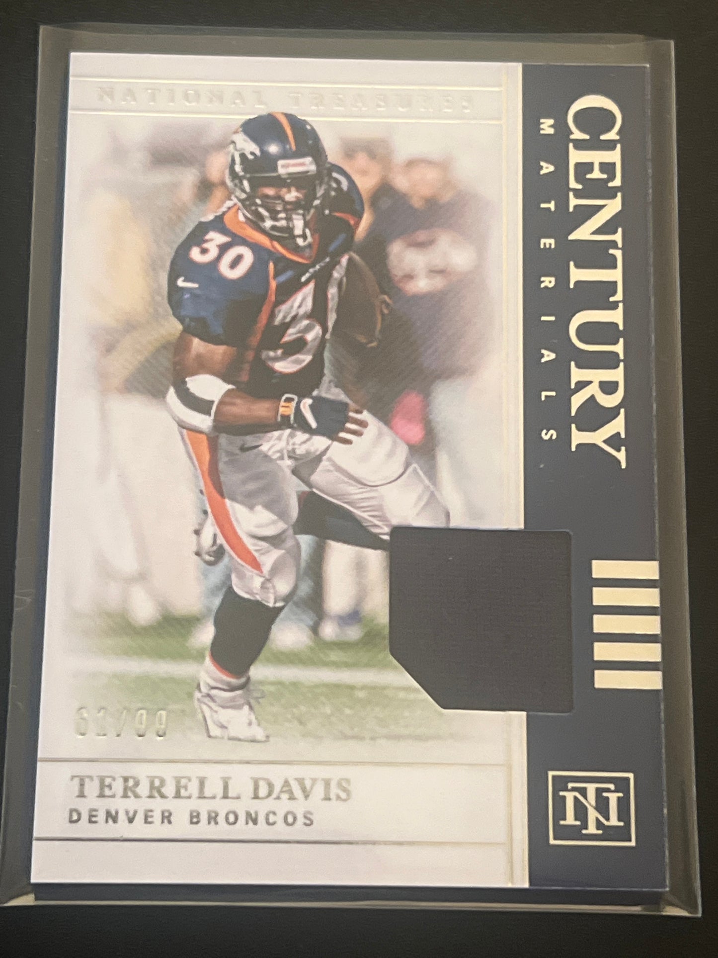 2019 Panini Nat. Treas. TERRELL DAVIS 61/99 - Jersey Card #CM-38