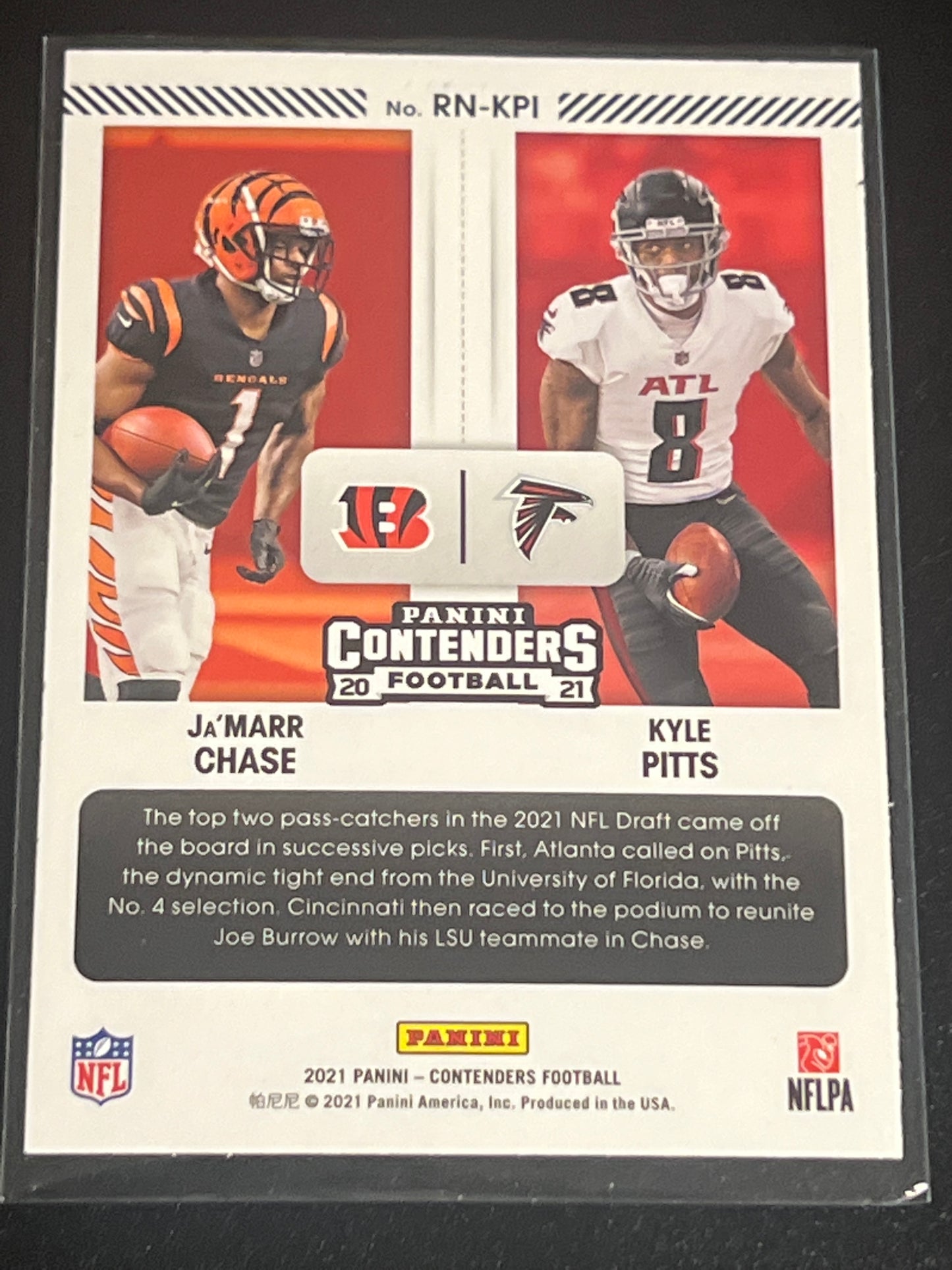 2021 Panini Contenders JA'MARR CHASE / KYLE PITTS - #RN-KPI