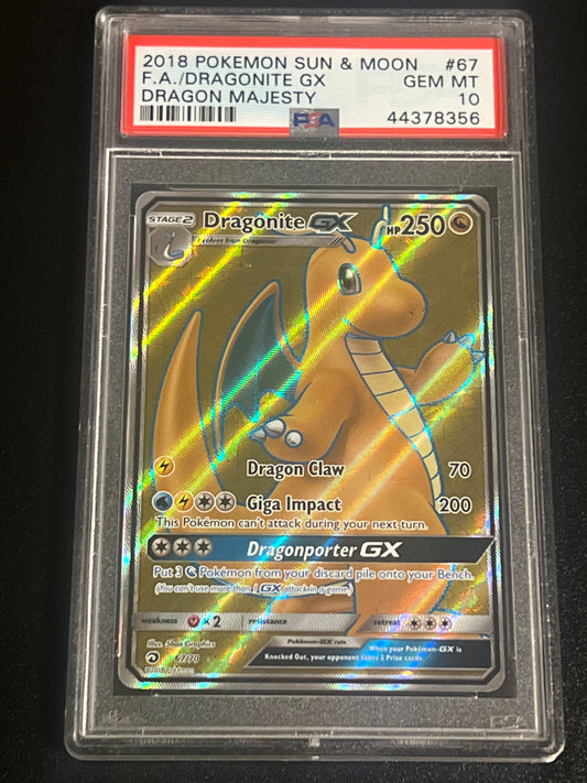 2018 Pokemon Sun & Moon F.A/ DRAGONITE GX - PSA 10