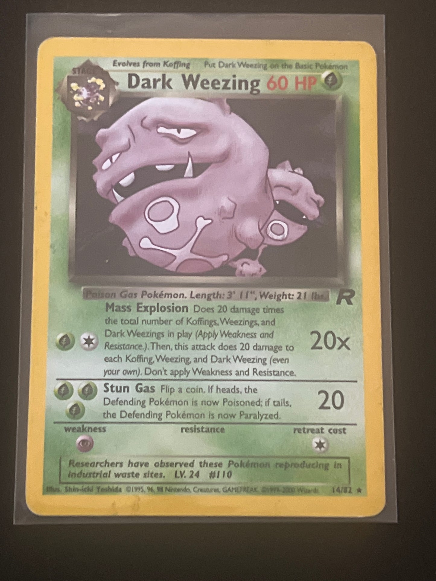 1999-2000 Pokemon DARK WEEZING - Team Rocket - Holo - #14