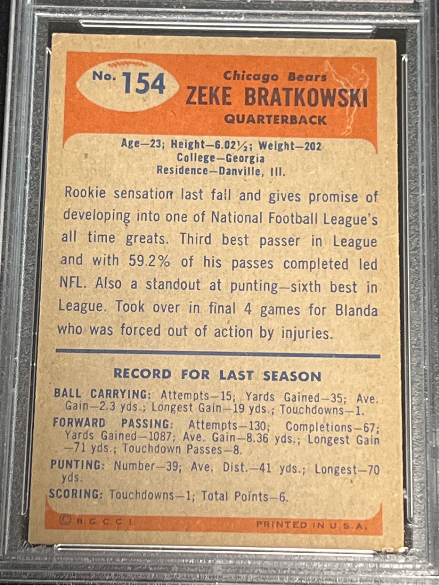 1955 Bowman ZEKE BRATKOWSKI - PSA 5